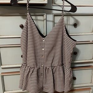 NWT: Black and white check tank top